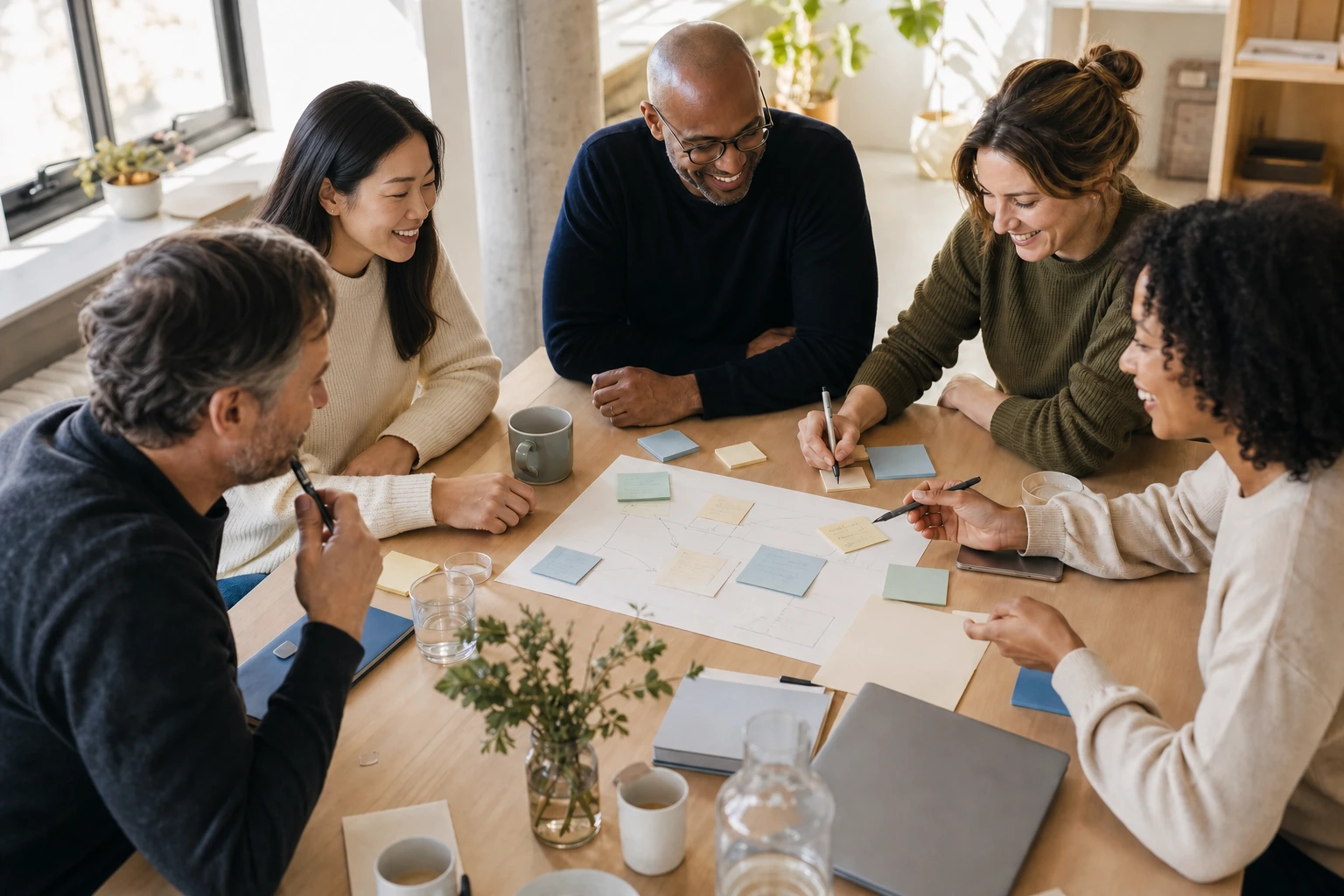 Senior leaders collaborating on a future-focused people strategy
